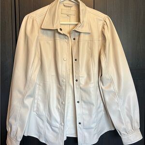 Cream Coloured Faux Leather Blank NYC Jacket